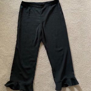 Black Pants with ruffled hem